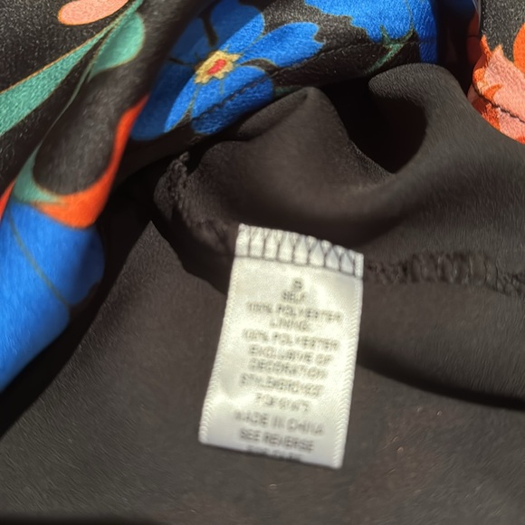 LINGERIE INSPIRED DRESS BLACK FLORAL PRINT WITH BLACK LACE DETAILS LINED SIZE S - Picture 11 of 13